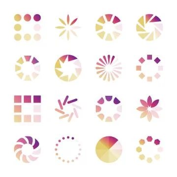 Load indicators collection. Vector loading icons isolated on white background Ilustración de archivo