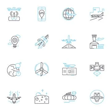 Load management linear icons set. Optimization, Efficiency, Demand, Power Stock Illustration