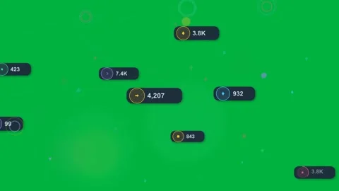 On load mint nodes shifting, numeric badges appearing and aligning, showing data Stock Footage 333972343