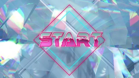 On load neon pink START aligning diamond outlining facets shifting to show title Stock Footage 332704504