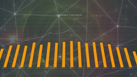 On load orange bars rising left-to-right to peak while lines drawing, showing Stock Footage 334788100