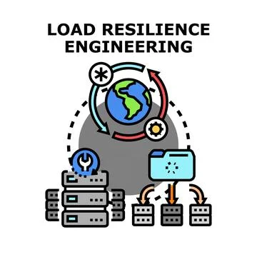 Load resilience engineering concept maximizing a distributed system Stock Illustration
