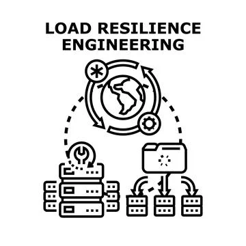 Load resilience engineering concept maximizing a distributed system Stock Illustration