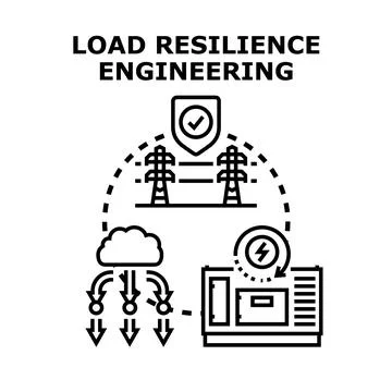 Load resilience engineering ensuring power system stability Stock Illustration