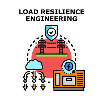 Load resilience engineering ensuring power system stability Stock Illustration