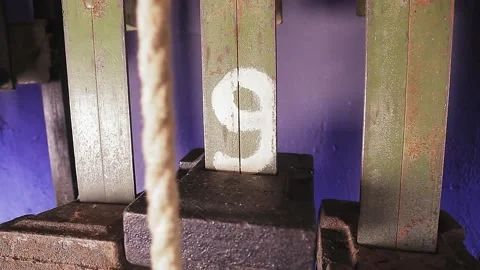 The load rises with the rope cable up Stock Footage 132271569