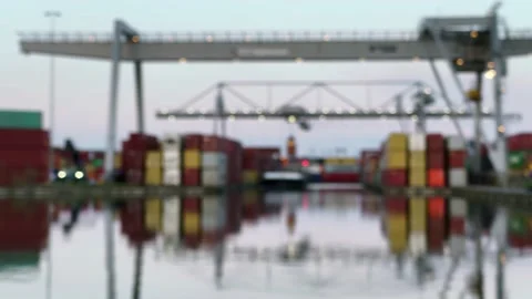 Load ship inland container terminal Alpherium harbor Stock-Footage 152518254