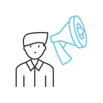Load speaker line icon, outline symbol, vector illustration, concept sign Illustrazione stock