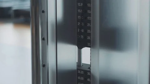 The load from the sports simulator is lifted while the athlete is working Stock Footage 125572755