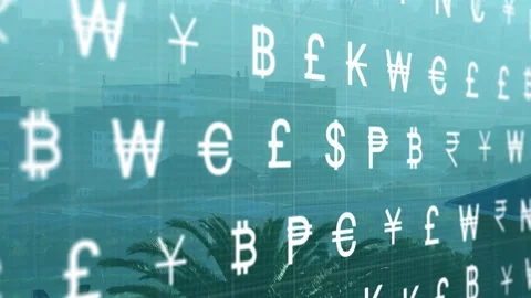 On load starting, symbol grid scrolling sideways, front blurring showing market Stock Footage 329433718