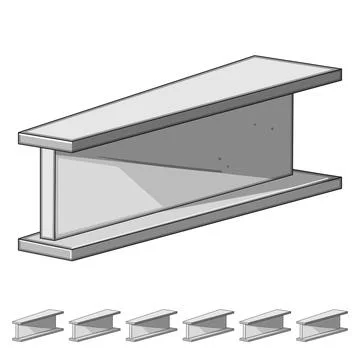 Load steel beam cartoon vector graphic Stock Illustration