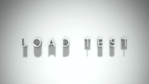 Load test 3D title animation with shadows on a white background Stock Footage 297456407