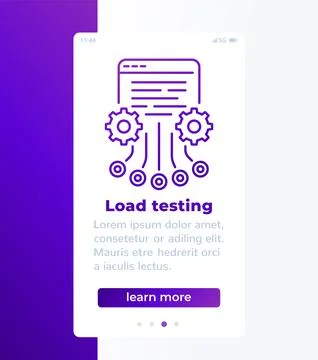 Load testing banner design with line icon Stock Illustration