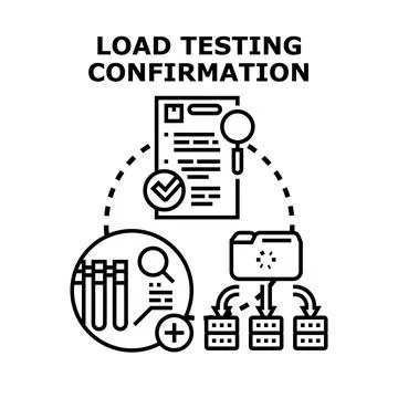 Load testing confirmation validating software performance Ilustración de archivo