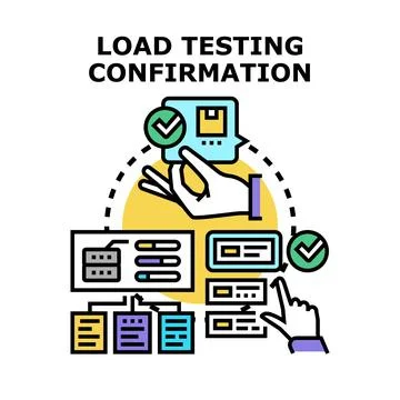 Load testing confirmation validating software performance Stockillustratie