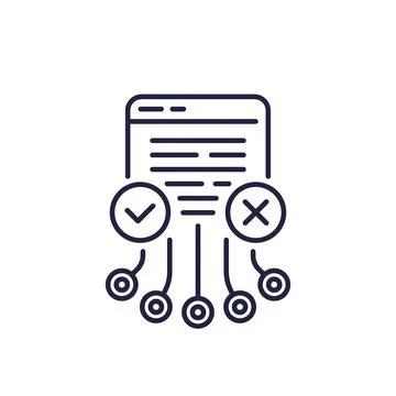 Load testing line icon, multiple users accessing website Stock Illustration