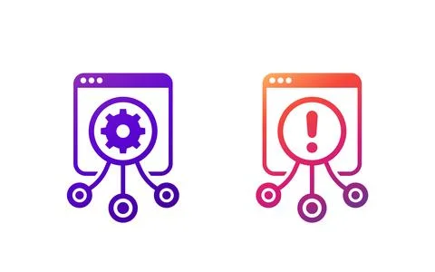 Load testing, performance test icons Stock Illustration