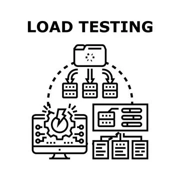 Load testing system evaluating software performance Stock Illustration