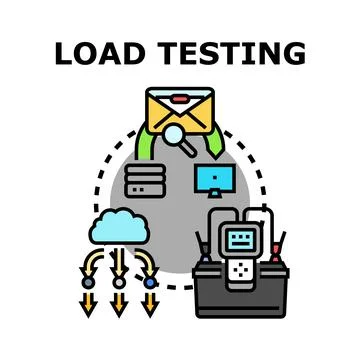 Load testing system evaluating software performance and functionality 库存插图