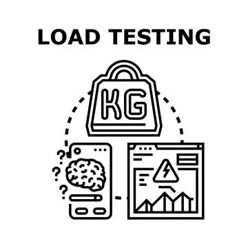Load testing system evaluating software performance and stability Stock Illustration