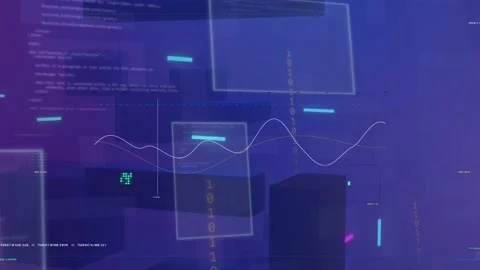 On load thin sinusoidal waveform traveling across, modulating, crossing HUD Stock Footage 335761819
