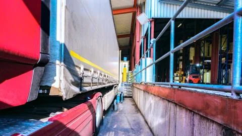 To load the trailer Stock Photos