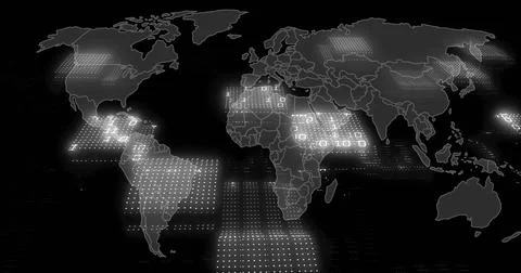 On load translucent map shifting right while dotted panels sliding and イラスト素材