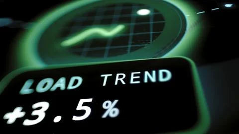 Load trend panel displays plus 3.5 percent Stock Photos