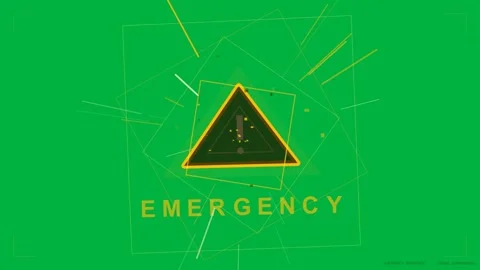 On load yellow triangle pulsing with rotating squares and rays, signaling Stock Footage 333972204
