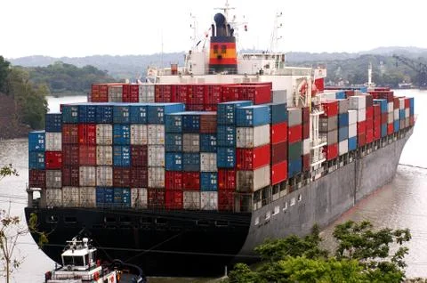 Loaded Cargo ship Stock Photos