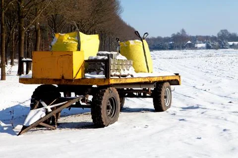 Loaded farm wagon Foto stock