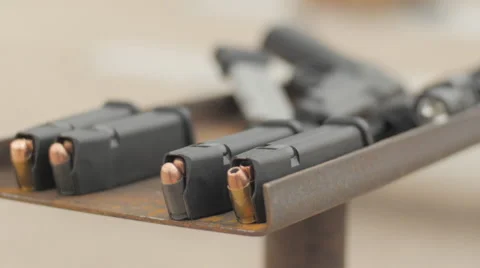 Loaded Magazines Ready to Be Fired Stock Footage 60706837