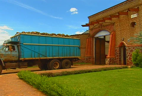 Loaded truck backs in 01 Video stock 516874