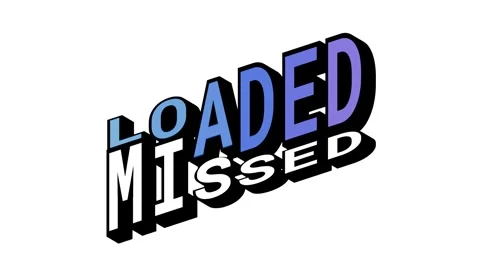 LOADED vs MISSED, 3D Text Animation in Isometric View with Opposite Word Motion Stock Footage 314263634