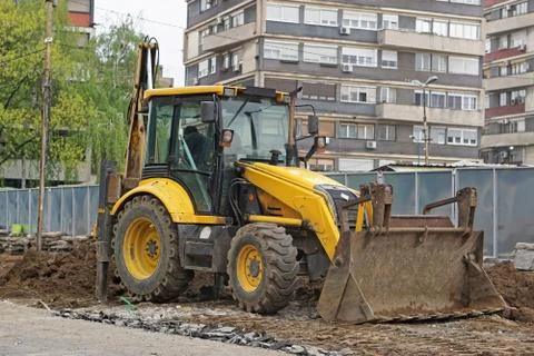 Loader backhoe machine Stock Photos