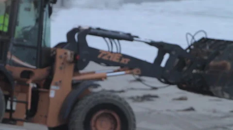 Loader on beach Stock Footage 46463407