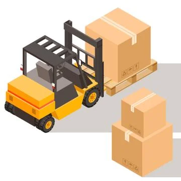Loader with boxes icon1 Stock Illustration