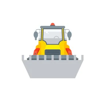 Loader with bucket illustration front view Stock Illustration