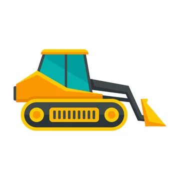Loader bulldozer icon flat isolated vector Illustrazione stock