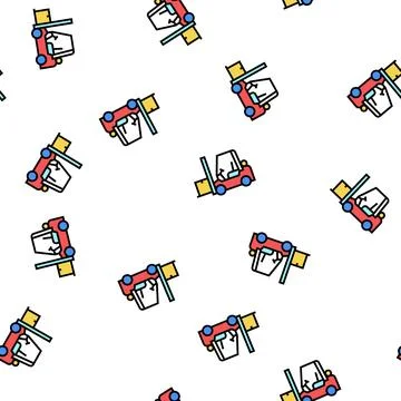 Loader cart color icon vector flat illustration Stock Illustration