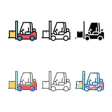 Loader cart color icon vector designs flat Stock Illustration