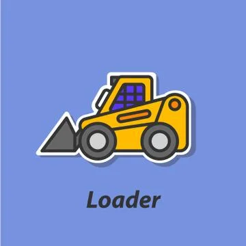 Loader color flat icon. Stock Illustration