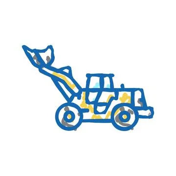 Loader construction car vehicle icon doodle illustration Stock Illustration