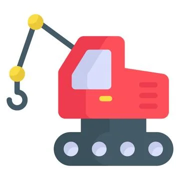 Loader crane flat icon, labor day flat vector design Stock Illustration