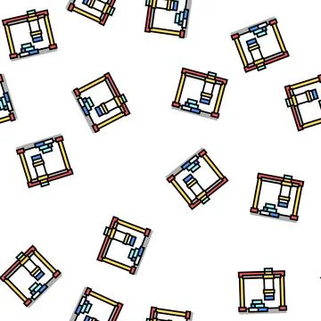 Loader crane port vector seamless pattern Stock Illustration