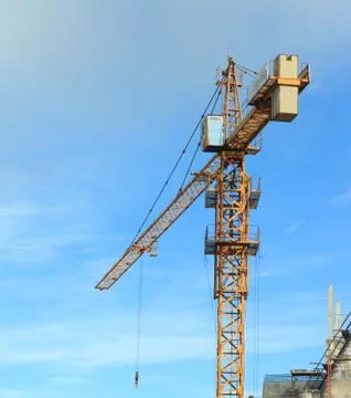 Loader cranes with blue sky Stock Photos
