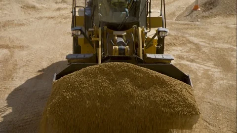 Loader Digging Sand Close-Up Stock Footage 127035825