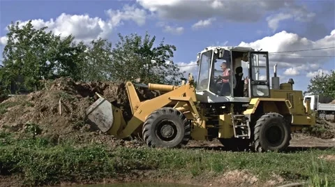 Loader Excavator In Action Video stock 40816031
