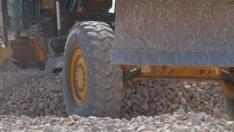 Loader excavator at road construction work Stock Footage 83634103