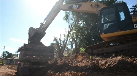 Loader excavator truck 库存影片 41633743